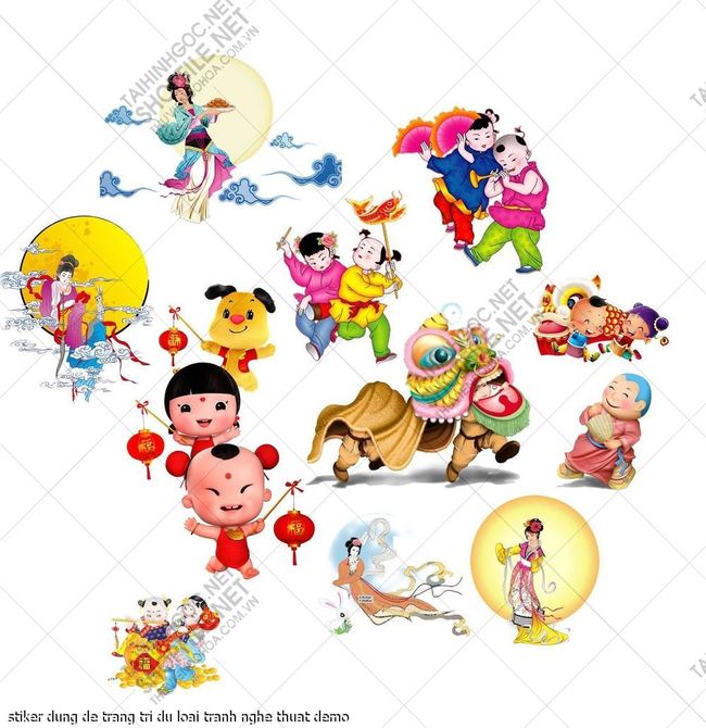 stiker dung de trang tri du loai tranh nghe thuat 